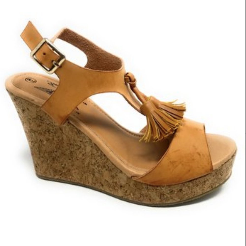 NWT Wedge Sandal with Trendy Tassel